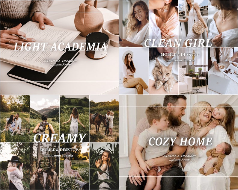 320 Creamy LIGHTROOM Presets, Bohemian soft Preset, Warm Light Presets, Mobile Preset, Desktop Presets, Bright Airy soft, Baby Mommy Presets zdjęcie 6