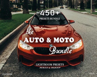 450 AUTO Lightroom Presets Bundle, Car Presets, Desktop And Mobile Presets, Moto Presets, Cinematic Car Automotive Preset, Instagram Vehicle