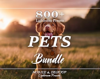 800+ PETS Presets, Dog LIGHTROOM Presets, Cat Mobile Presets, Animal presets, Dog preset, cat preset, Puppy Presets, Instagram Preset Bundle