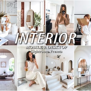 20 INTERIOR Lightroom Presets, Professional Bright Home Real Estate Mobile Preset, Clean White Indoor Preset, Photography Editing Tools