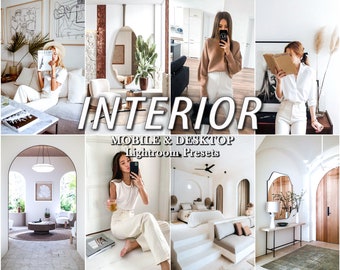 20 INTERIOR Lightroom Presets, Professional Bright Home Real Estate Mobile Preset, Clean White Indoor Preset, Photography Editing Tools vsco