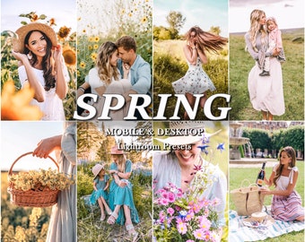 14 SPRING Lightroom Presets, Mobile & Desktop Presets, Easter filter, Natural Airy Spring Presets, Pastel Instagram filter, Floral Aesthetic