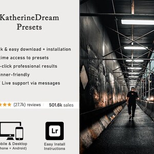 50 Cinematic Lightroom Presets - Desktop And Mobile Preset - City Dark, Night Black, Moody Urban Photography, Lightroom Mobile filter, Muted image 2