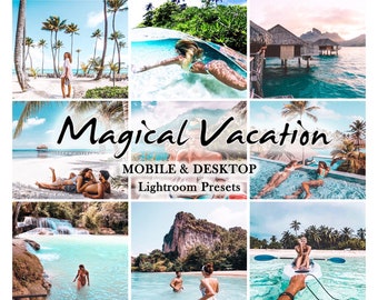 16 paramètres prédéfinis Lightroom - Paramètres prédéfinis pour mobile, paramètres prédéfinis Instagram, paramètres prédéfinis pour ordinateur de bureau, paramètres prédéfinis Lightroom pour mobile - Filtre Magic Vacation Summer