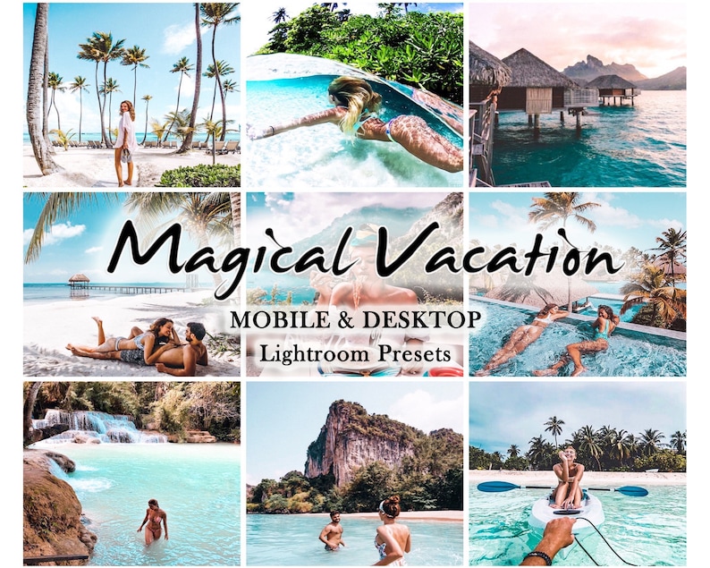 16 Lightroom Presets Mobile Presets, Instagram Presets, desktop Presets, lightroom mobile preset Magic Vacation Summer Filter zdjęcie 1