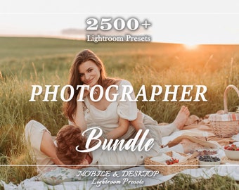 2500 PHOTOGRAPHER Bundle Presets, Mobile and Desktop Presets, Lightroom Preset Bundle, Spring Summer Presets, Outdoor Dark Moody Presets,