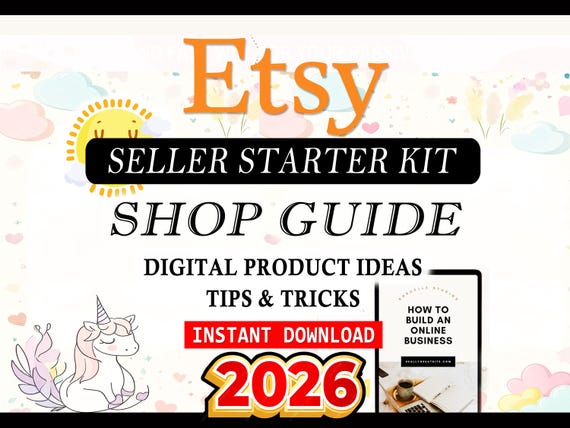 ETSY SELLER Guide + 100,000 DIGITAL Products Ideas for 2026 , Etsy Digital Downloads, Passive Income, Business Idea, Etsy seller starter kit