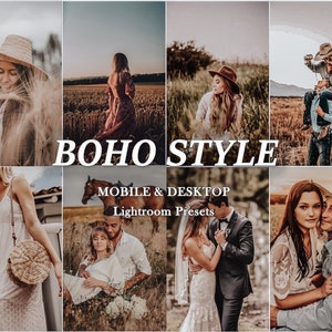 30 Boho LIGHTROOM Presets, Lightroom Mobile Preset, Desktop Presets boho Lightroom Preset, helles Instagram, cremig weiche Presets, Bild 1