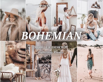 30 Bohemian Presets, Mobile LIGHTROOM Presets, boho Preset, Creamy Presets, Vintage Presets, Bright Rustic Preset, western soft presets,