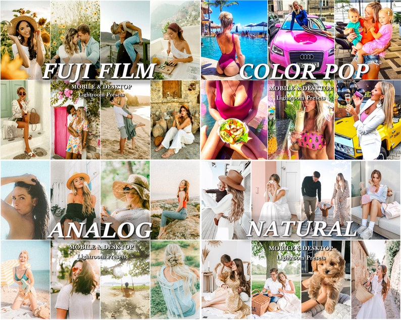 Lot de 450 paramètres prédéfinis Lightroom PRINTEMPS, paramètre prédéfini pour ordinateur de bureau mobile, paramètre prédéfini nature voyage d'été, filtre Blogger naturel fleurs pour Instagram image 9