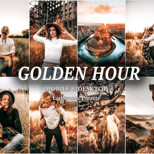 25 Goldene Stunde Lightroom Presets, Mobile & Desktop Preset: Warm, Rustikal, Sonnenschein Fotofilter