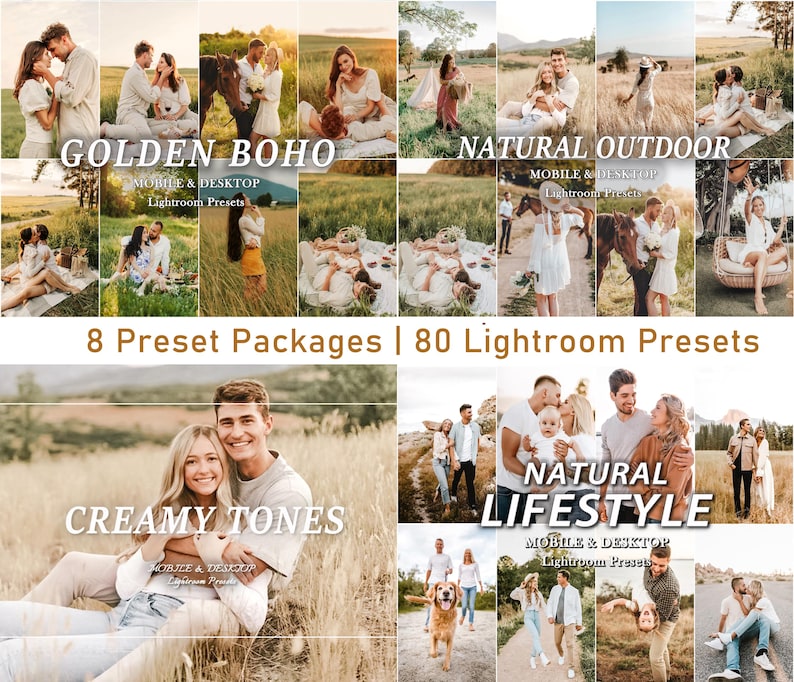 44 ajustes preestablecidos de LIGHTROOM naturales: Ajuste preestablecido para exteriores de primavera, Ajuste preestablecido cremoso, Ajuste preestablecido bohemio, Filtro de luz cálida, Ajuste preestablecido para móviles, Ajuste preestablecido para escritorio brillante imagen 5