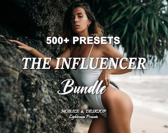 500 INFLUENCER Bundle Lightroom Presets, Frühling und Sommer Mobile und Desktop Presets, Reiseblogger Lightroom Preset Bundle, Ästhetik