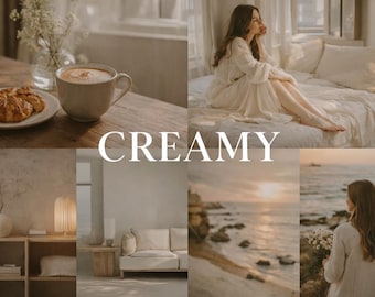 40 ajustes preestablecidos cremosos de LIGHTROOM: ajuste preestablecido bohemio suave, ajuste preestablecido de luz cálida, ajuste preestablecido para dispositivos móviles, ajuste preestablecido de escritorio, brillante y aireado, bohemio, filtro de Instagram