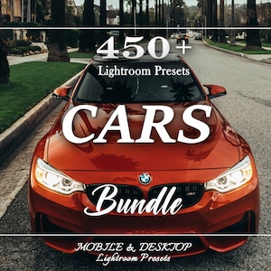 450 ajustes preestablecidos AUTOMÁTICOS - Ajustes preestablecidos para automóviles - Ajustes preestablecidos para motocicletas - Paquete de ajustes preestablecidos de Lightroom para automóviles, ajustes preestablecidos para móviles, ajustes preestablecidos cinematográficos, ajustes para vehículos de Instagram