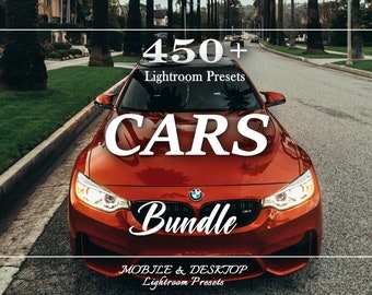 450 AUTO Lightroom presets bundel, auto presets, desktop en mobiele presets, Moto presets, filmische sport auto automotive presets, Instagram