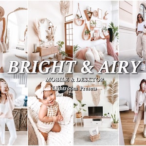 26 LIGHTROOM Presets, Bright Preset, Mobile Lightroom Preset, Instagram Filter, White Light Airy, Desktop preset, Blogger Indoor Home