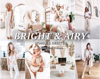 26 LIGHTROOM Presets, Bright Preset, Mobile Lightroom Preset, Instagram Filter, White Light Airy, Desktop preset, Blogger Indoor Home