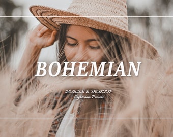 25 BOHEMIAN Presets, Boho Style, Mobile Lightroom Preset, Moody Warm Desktop Presets, Bright Instagram Filter, creamy soft presets, Home