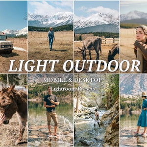 Light OUTDOOR LIGHTROOM Presets, Lightroom MOBILE Desktop Presets, Reiselandschaft-Preset, Natur-Wanderlust-Presets, Moody-Presets