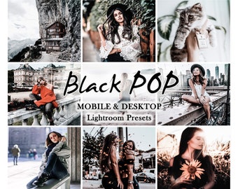 Black MOBILE LIGHTROOM Presets, Lightroom Mobile Preset, VSCO, Instagram Filter, Desktop Presets, dark preset, moody presets, dark preset