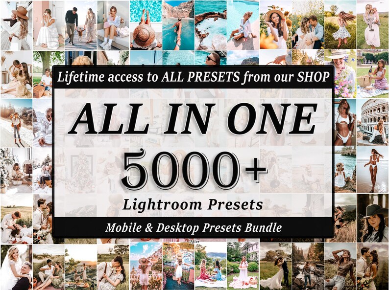 5000 Lightroom Presets Bundle, Natural Presets, Desktop Mobile Preset, Blogger Mobile Lightroom Preset, Clean Influencer, white soft preset image 1