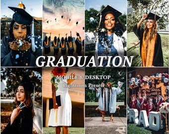 50 ajustes preestablecidos de Lightroom para graduación, promoción, escuela, escritorio y móvil, último año, retrato, influencer, celebración, filtro