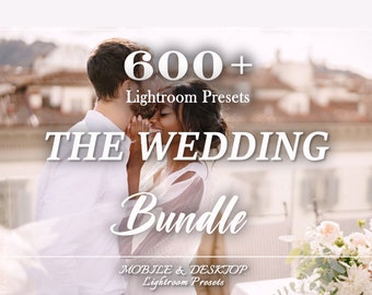 600 WEDDING Presets,  Lightroom Preset Bundle, Mobile Desktop Lightroom Presets, Bright Elegant Wedding Presets, Couple Love Preset Bride