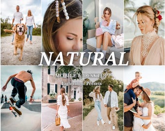 50 Natural Presets, Mobile Lightroom Presets Bundle, Bright Airy Presets, Neutral Preset, Mobile Preset, Desktop Preset, Clean white soft