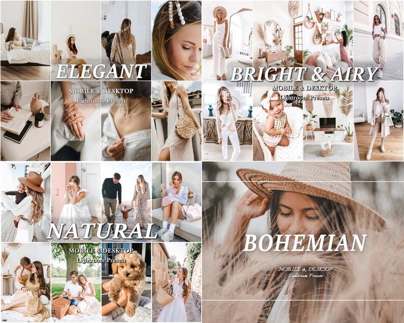 320 Creamy LIGHTROOM Presets, Bohemian soft Preset, Warm Light Presets, Mobile Preset, Desktop Presets, Bright Airy soft, Baby Mommy Presets zdjęcie 4