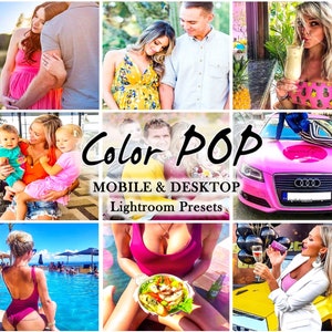 COLOR PoP Presets, Vibrant Presets, Lightroom PRESETS, MOBILE Presets, Instagram Filter, Desktop Preset, lightroom mobile presets, blogger