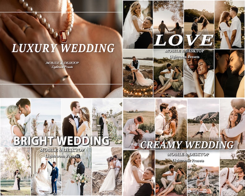 850 WEDDING Lightroom Presets Bundle, Marriage Presets, Mobile Desktop Presets, Light Bohemian Elegant Wedding Preset, Couple Love Preset image 8