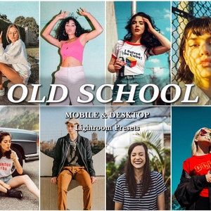 12 Old School FILM Lightroom Presets, Analog Retro Presets for Instagram, 35mm Vintage Mobile Preset Bloggers, Disposable Camera Preset