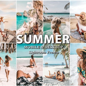 14 SUMMER LIGHTROOM Presets, Travel presets, vacation presets, mobile neutral filter, MOBILE preset, blogger, Desktop Preset, Instagram