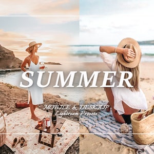 50 Beach Presets - Summer Mobile Lightroom Presets, Travel Presets, Creamy Preset, Lightroom Mobile Presets, Vacation Preset, blogger Preset