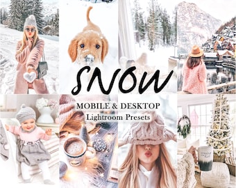 10 CHRISTMAS Presets Lightroom, Snow Presets, Lightroom Presets, preset lightroom mobile, Winter Preset, Desktop, Lightroom holiday Preset