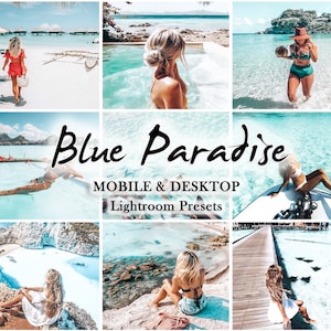 19 Mobile LIGHTROOM Presets, Summer Preset, Lightroom Mobile Preset, Blue filter, beach preset, Desktop Preset, blogger, Instagram filter