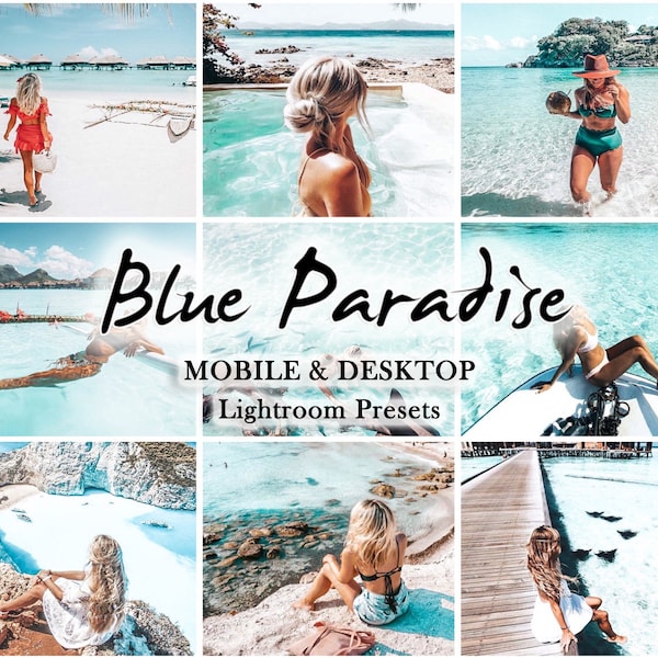 19 Mobile LIGHTROOM Presets, Summer Preset, Lightroom Mobile Preset, Blue filter, beach preset, Desktop Preset, blogger, Instagram filter