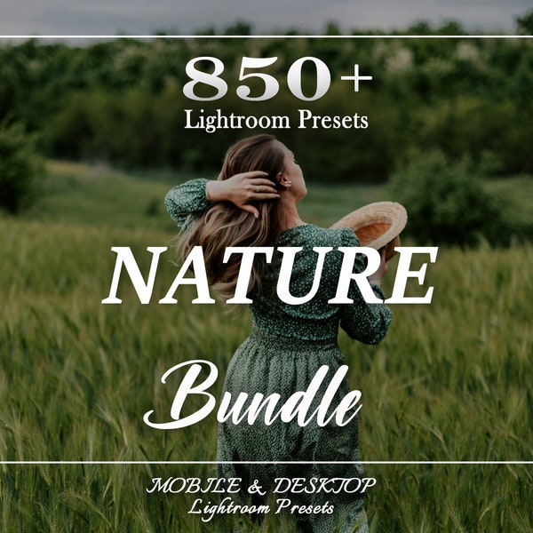 850 NATURE Lightroom Presets Bundle, Landscape Presets, Mobile Desktop Preset, Moody Outdoor Presets, Wanderlust Travel Instagram Presets