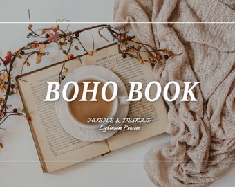 14 Bohemian BOOKSTAGRAM Presets, Mobile and Desktop Presets, Lightroom Preset Bundle for Instagram, Warm Academia, Books, Aesthetic Filter