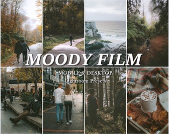 18 Moody FILM Lightroom Preset Bundel, Analoge Retro Presets voor Instagram, 35mm Vintage Mobiele Preset Bloggers, Wegwerp Camera Preset