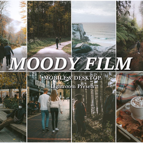 18 Moody FILM Lightroom Preset Bundle, Analog Retro Presets for Instagram, 35mm Vintage Mobile Preset Bloggers, Disposable Camera Preset