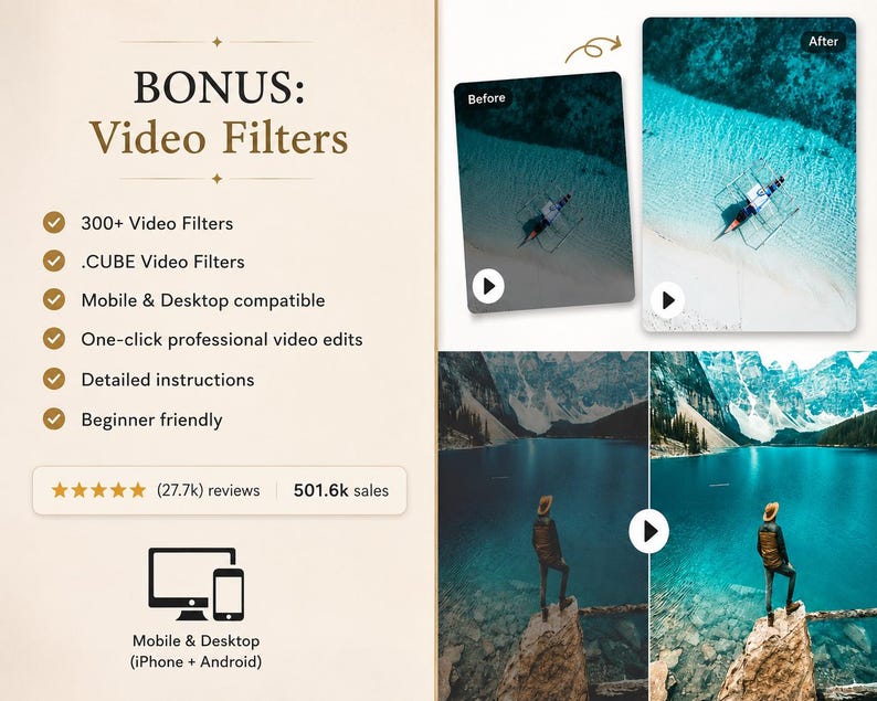 10,000+ MEGA Lightroom Preset Bundle, Spring and Summer Mobile Presets, Natural Creamy Preset, Boho Photo Instagram Filter, Desktop Preset image 17