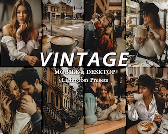 14 VINTAGE Lightroom Presets, Retro Vintage Presets, Mobile Desktop Presets, Moody Presets, Blogger Preset, Warm Brown Preset, Film Preset
