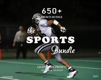 Bundel met 650 Sports Lightroom-presets: mobiele en desktopfilters voor gym, hardlopen en teamsporten