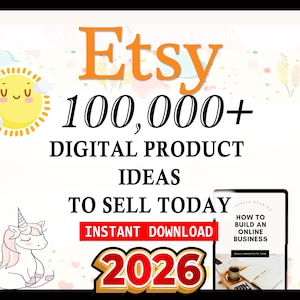 Oltre 100.000 idee per prodotti digitali, download digitali su Etsy, reddito passivo, crea e vendi oggi stesso, le migliori idee per piccole imprese, guida per i venditori di Etsy