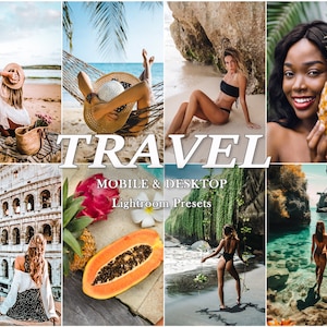50 Travel Presets, Summer Presets, Mobile Lightroom Presets, Vibrant Beach Preset for Travelers, Ocean Sea Preset For Blogger and Influencer