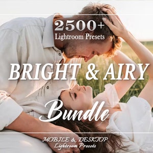 2500 Bright and Airy Lightroom PRESET Bundle, Natural Mobile Desktop Luxury Aesthetic Presets, Bright Neutral Photo Preset, Lifestyle indoor