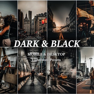 30 Urban Black Lightroom Presets, Desktop And Mobile Preset, Dark Elegant Faded Presets, Night City, Moody, City Street Urban Photography