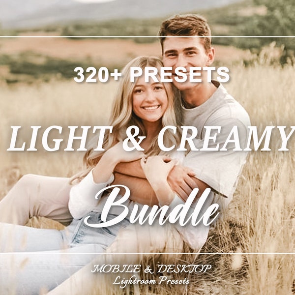 320 Creamy LIGHTROOM Presets, Bohemian soft Preset, Warm Light Presets, Mobile Preset, Desktop Presets, Bright Airy soft, Baby Mommy Presets